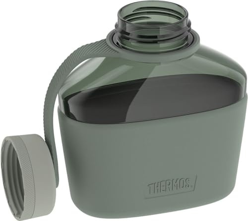 Thermos Guardian Collection Plastic Canteen Bottle 32 Ounce, Matcha Green