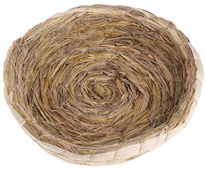 ruiruiNIE Nido de Paloma Tejido Natural Conejo de Paja Conejillo de Indias Plano cálido casa Jaula Hecha a Mano