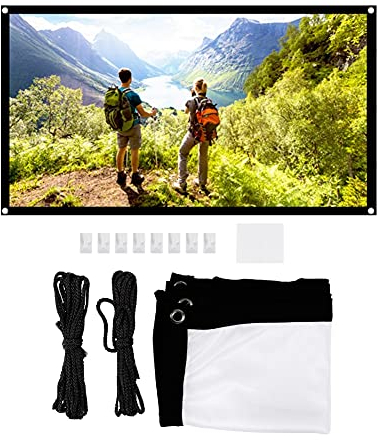 HD Portable Projector Screen 16:9 Non-Crease Projector Movie Screen Projection Curtain for Indoor Outdoor (60 inch)