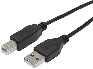 APM Câble d'imprimante 1,8 mètre, cordon USB 2.0 USB-A vers USB-B, Compatible Imprimante HP, Epson, Canon, Lexmark, Brother, Scanner, Disque Dur, Ordinateur, Coloris Noir, 570300