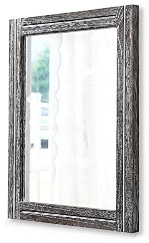 AAZZKANG Mirror Wall Rustic Wood Framed Vintage Mirror Bathroom Bedroom Decorative Rectangle Hanging Mirror