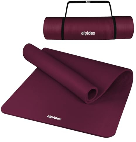 ALPIDEX Yogamatte Extra Dick 1,5 cm Gymnastikmatte 3 Größen E-Book rutschfest Phthalatfrei Fitness Matte Turnen Pilates Sport Physio HIIT Yoga Trainingsmatte Isomatte, Berry, 190 x 100 x 1.5 cm