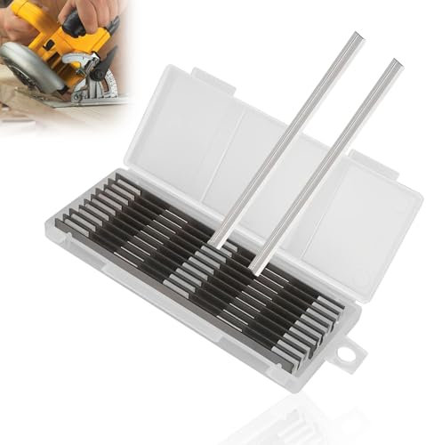 12 Reversible Stainless Steel Planer Blades, Durable Double-Edge Design, for Professional & DIY Woodworking