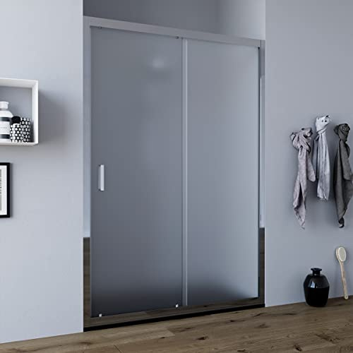 Porta doccia per nicchia apertura scorrevole vetro anticalcare 6mm Faggio (Opaco, 120 cm)