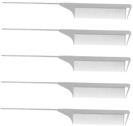 VALICLUD 5 Pezzi Pettini Per Lo Styling Dei Da Donna Spazzola Per Cotonare I in Metallo Pettine Per Cotonare La Coda Curva Partizione Per La Riga Dei