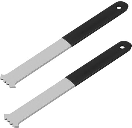 2Pcs Paver Removal Tool with Double Joint Scraper Micro Teeth and Gripper Slots Metal Paver Puller with Nonslip Rubber Handle for Lawn Garden Brick Patio Block Replacement