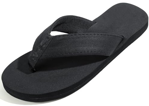 Anmerl Tongs pour Hommes et Femmes - Sandales de Plage Antidérapantes Légères, Flip Flops d'été Confortable avec Sangles en Tissu Respirant pour Maison, Piscine, Voyage
