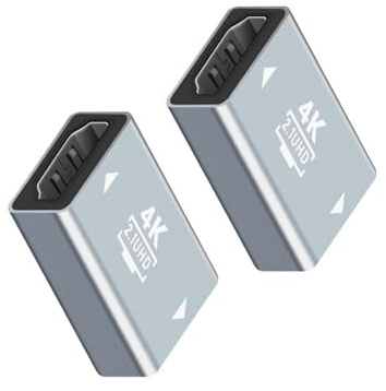 XuQiZZpp 2 conectores de extensión HDTV2.1 hembra a hembra con resolución 8K para televisores, monitores y más