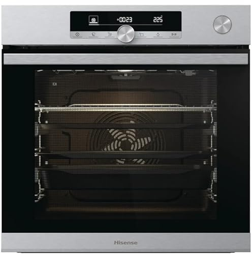 Hisense Forno Elettrico O643PX Multifunzione, Incasso, 77 Litri, 60 Cm, Combinato, A Vapore, Funzione Pizza 300°, Pirolitico, Colore Inox, Classe Energetica A+