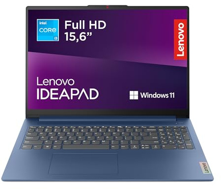 Lenovo IdeaPad Slim 3 Gen 8 – Ordenador Portátil 15.6'' FHD (Intel Core i3-N305, Intel UHD Graphics, 8 GB RAM, 256 GB SSD, Wi-Fi 6, Win 11 Home, Office Trial) Teclado QWERTY Español - Azul Abismo