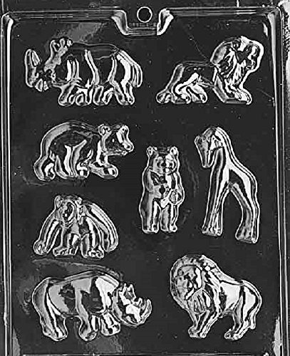 Grandmama's Goodies A006 Wild Animals Chocolate Candy Soap Mold with Exclusive Molding Instructions