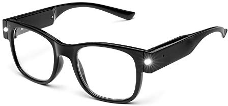 SKYWAY Reading Glasses Lighted Rechargeable Magnifying LED Readers with Lights Eyewear Clear Vision Unisex(1.5X)
