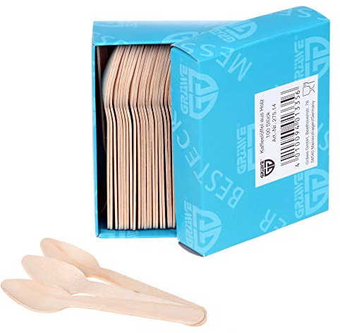 GRÄWE Einwegbesteck Holz-Kaffeelöffel, 500 Stück, Holzbesteck, umweltfreundlich aus Holz, biologisch abbaubar