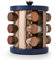 Tower T826022MNB Cavaletto 12 Jar Rotating Spice Rack with Pre-Filled Spices, Midnight Blue and Rose Gold