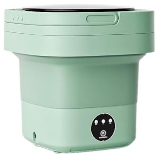 AMZTEMU 12L Portable washing machine, Mini lavadora portatil con centrifugado, Lavadora pequeña para Ropa de Bebé, Ropa Interior o Artículos Pequeños, Dormitorio, Camping -EU Power(verde)