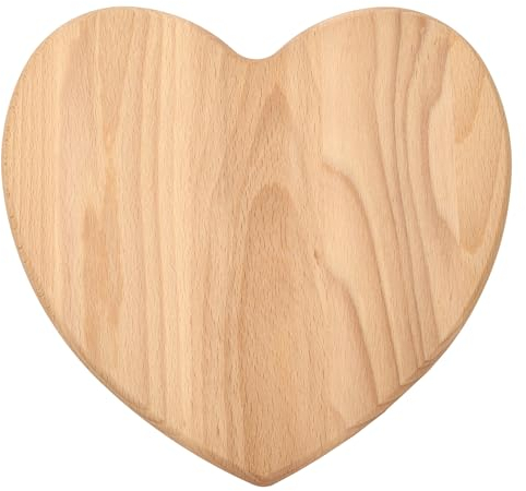 EVERYJOY Planche de service, en bois de hêtre, pour découper et servir (cœur, 24 x 22,5 x 1,5 cm)