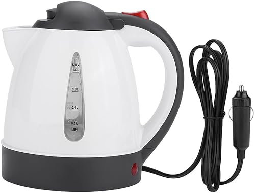 Portable Car Kettle 24V Fast Boil, Stainless Steel Lorry Kettle Heating Kettle Electric Kettle, for Hot Water Tea Coffee Making Driving Camping Hiking Survival 1000 ML Large Capacity