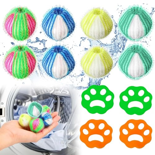 PQETBV 12 Pcs Atrapa Pelos Lavadora Mascotas, Quita Pelos Mascota Lavadora, Atrapapelos Mascota Lavadora, Bola de Lavandería Reutilizable para Eliminar el Pelo de Las Mascotas en la Lavadora