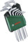 9 Piezas Juego Llaves Allen, Llaves Torx De Doble Cabeza T10, T15, T20, T25, T27, T30, T40, T45, T50 Diseño en Forma de L Llaves Hexagonales Para Reparación de Muebles, Bicicletas, Coches, Electrónica