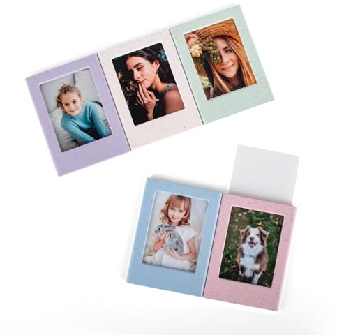 HIYQIN Juego de marcos de fotos magnéticos de 2 x 3 con cubiertas protectoras transparentes, 5 paquetes de marcos de fotos Polaroid de 7,6 cm para frigorífico, escuela, oficina, exposición, bricolaje