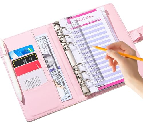 Livre pour économiser de l'argent | Agenda budgétaire A6 avec poche zippée – Classeur à anneaux au format A6 | Pour homme, fils, fille, famille, hommes, adolescents, amis