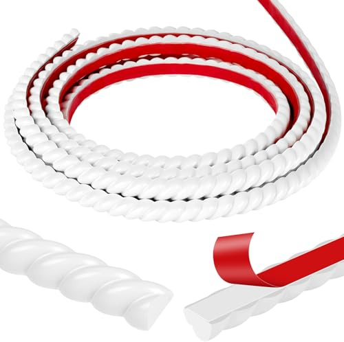 NUTKIT PVC Wallpaper Border Self Adhesive, Peel and Stick Wall Moulding Trim Self Adhesive, Flexible Moulding Trim Caulk Strip Beading for Mirror Frame,Wall,Ceiling,Cabinet,Worktop,Plaster (3mx10mm)