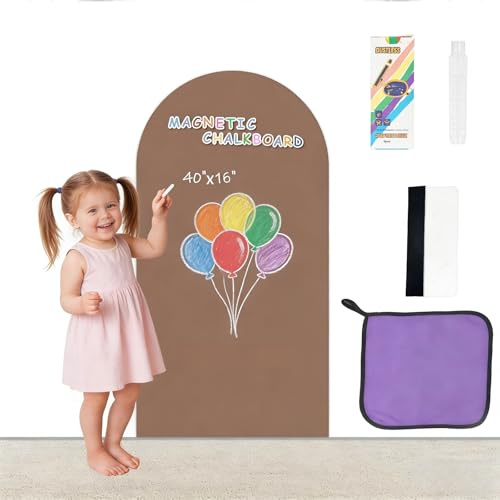 Removable Magnetic Chalkboard 16x40 Wall Decal, Reusable Chalk Board with Damage-Free Adhesive, Strong Magnet, Wet-Erase & Easy to Install, Perfect for Playroom, Classroom Coffee