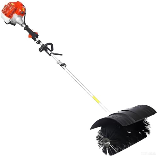 XUXIAO Barredora de Nieve a Gasolina, Motor de Dos Tiempos de 52 CC, Cepillo, para césped Artificial, Grava, Limpieza de Nieve, Patios y Carreteras, barredora de Hojas de Alta Resistencia