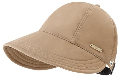 YAMEIZE Summer Sun Hat for - Women Wide Brim Packable Lightweight Beach Sun Hat Cap Travel Outdoor (UK, Alpha, One Size, Khaki)