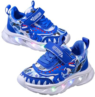 2026 zapatillas de niña para niños pequeños, zapatillas luminosas para correr, antideslizantes, cómodas, transpirables, informales, zapatos de juego al aire libre para niños de 1 a 6 años, azul, 30 EU