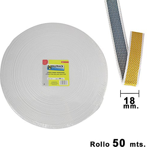 WOLFPACK LINEA PROFESIONAL - Cinta Persiana Bicolor 18 mm. Rollo 50 metros