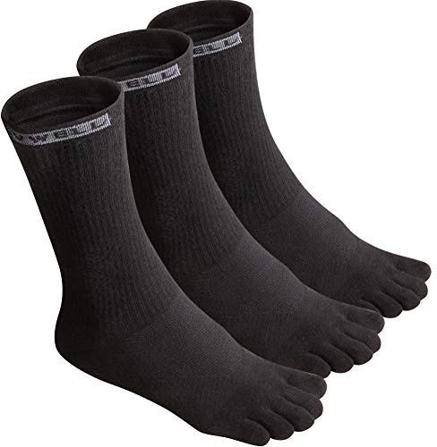 VWELL Toe Socks Cotton Athletic Running Five Finger Socks 3 Pairs,Size 7-11