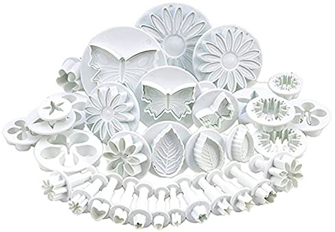 Fondant Flower Cutter, Molds Cookie Plunger Cutters Sugarcraft Flower Leaf Butterfly Heart Shape Chocolate Biscuits Cake Decorating Mould DIY Tools