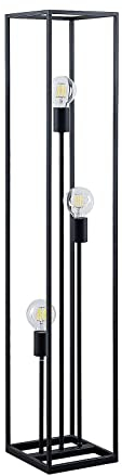 Lindby Lampadaire Krisha (Antique, Classic) en Noir Métal e. a. pour Salon & Salle à manger (à 3 lampes E27) Sur Pied Lampe a de Sol
