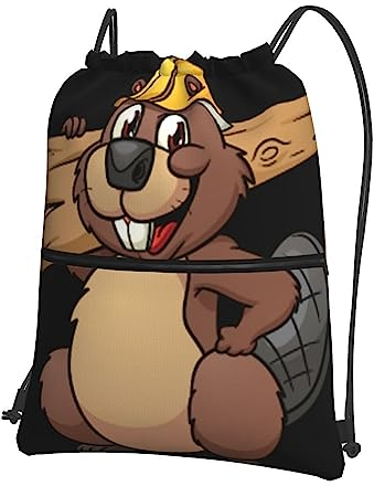 Tier Outdoor Casual Reißverschluss Kordelzug Rucksack Fitness Tasche Sport Rucksack, Biber Arbeiten, EinheitsgröÃŸe