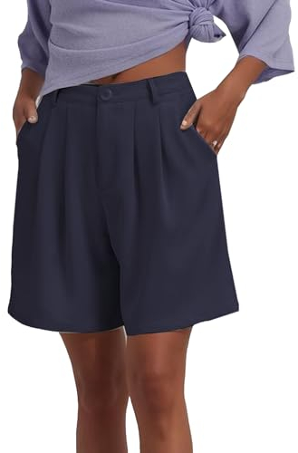 Famulily Damen Bequeme Relaxed Fit Shorts 2024 - Workout Yoga Sport Kurze Hosen Cargo Blau XL