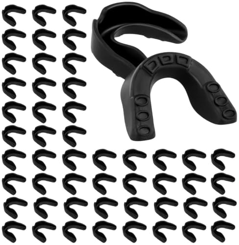 OLACD Sportlicher Mundschutz für Kinder und Erwachsene, Zahnschutz für Sport, Herren und Damen, universelles Boxen, Lacrosse, Hockey, Basketball, Mundstück, 50 Stück