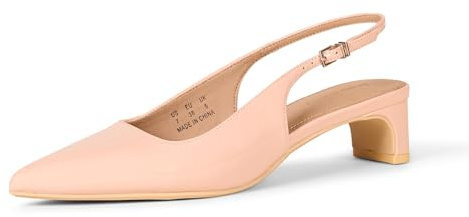 Amazon Essentials Tacones de Bloque con Correa Trasera Mujer, Carmín Charol, 43 EU