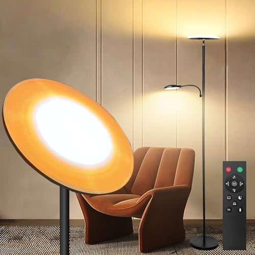 marctronic LED Stehlampe Deckenfluter Dimmbar, 42W 4200LM Superhelle Wohnzimmer Stehlampe mit Leselampe, 175CM Hohe Moderne Standleuchte mit Fernbedienung & Touch Steuerung für Schlafzimmer BüRo