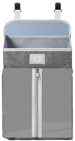 Kaxenig Suspendu Organisateur De Couches, Rangement Couches Bebe, Panier Rangement Bébé Pour Lit De Bébé, Organisateur De Panier De Chambre D'enfant Pour Parc De Berceaux, 43x26x18cm