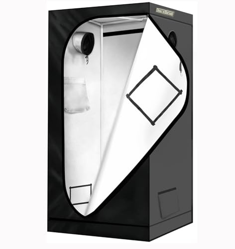 Oma´s Garten Grow-Zelt, 120 x 60 x 180 cm, Schwarz, Nylon, Metallrahmen, Belüftungsöffnungen, Bodenwanne