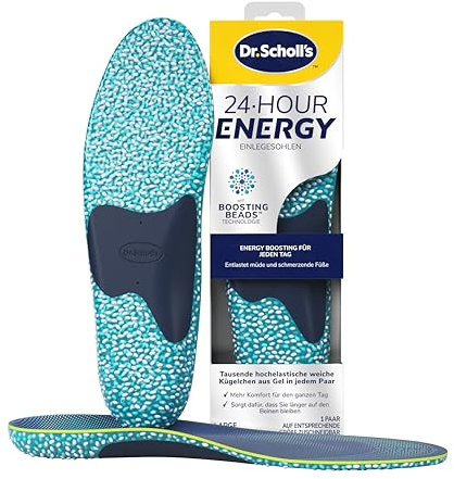 Dr. Scholl’s 24-Hour Energy Einlegesohlen -Gibt mit jedem Schritt Energie zurück, lindert müde, schmerzende Füße mit Memory Foam, Boosting-Beads-Technologie,flexible Fußgewölbestütze,EU Größe 40-47.5