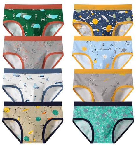 Lohhbve Petite Culotte en Coton pour garçon Ensemble de 8 Culottes pour bébés Enfants 3-10 Ans Divers sous - vêtements de sous - vêtements Souples de Bande dessinée