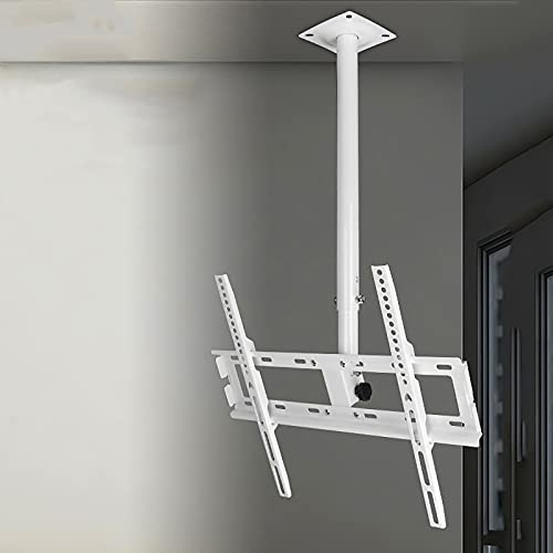 rto TV da Tavolo, rto da Parete, rto da soffitto, Girevole e inclinabile a 360°, Adatto alla Maggior Parte dei televisori LCD a Schermo Piatto e curvi da 12-32/32-55 Pollici, Bianco (1