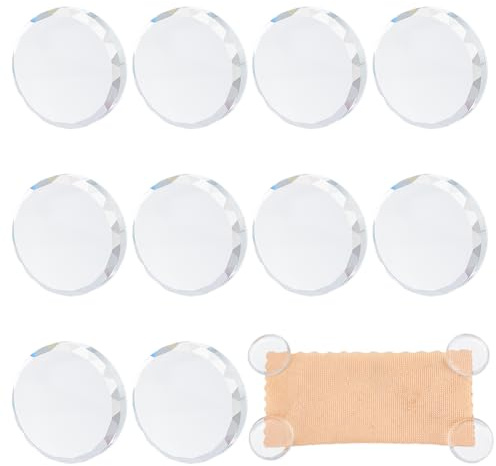 WADORN 10 Pièces Poids en Verre pour Couture, Poids de Tissu Ronds et Plats pour Découpe de Patrons, 44mm pour Papier de Tissu et Échantillons