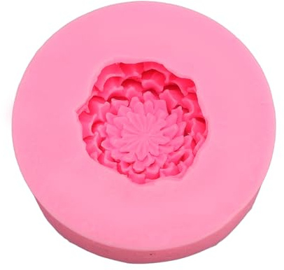 3D Peony Flower Silicone Candle Molding Food Grade Flexible Reusable for Handmade Soap Cake Decoration Chocolate Fondant Resin Craft Material Silicone Size Standard Quantity 1