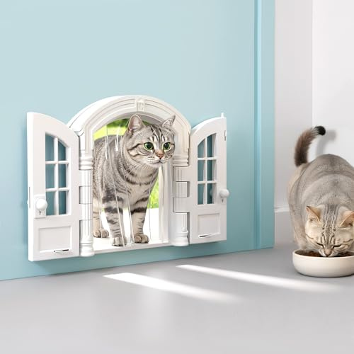 Kattlucka innerdörr, 24 x 27,3 cm kattdörr, kattdörr för ytterdörr, för katt- och hundägare och djurparksbutiker