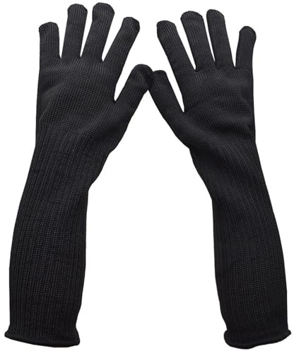 JOXLOVER Guantes resistentes a cortes, 3 pares de guantes trabajo anticorte 40 cm largo, metal, acero inoxidable, resistentes a cortes con alambre, tácticos protección for carniceros