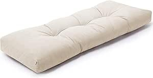 widesmile Bench Cushion (Cream) | Garden Bench Cushions for Outdoor Furniture, Indoor Window Seat Cushion for Dining, Piano Chair, Pads with Non-Slip Backing