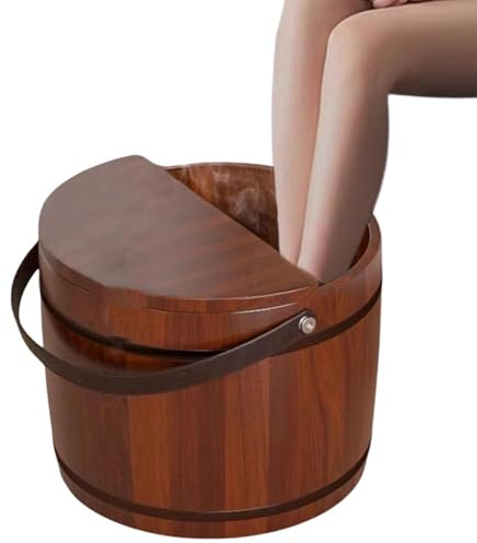 Seau À Pied Pour Trempage – Esthétique Avec Couvercle | Bassin De Bain En Bois, Salle De Bain, Chambre À Coucher, Lavage Des Mains, Sauna, Blanchisserie, Maison, Dortoir, Appartement, Spa, Centre De P
